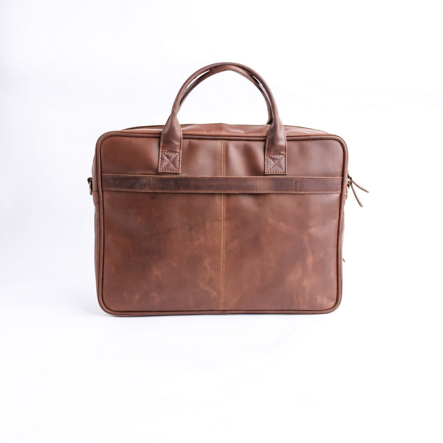 Everyday Companion Leather Laptop Bag-Tan - Image 2