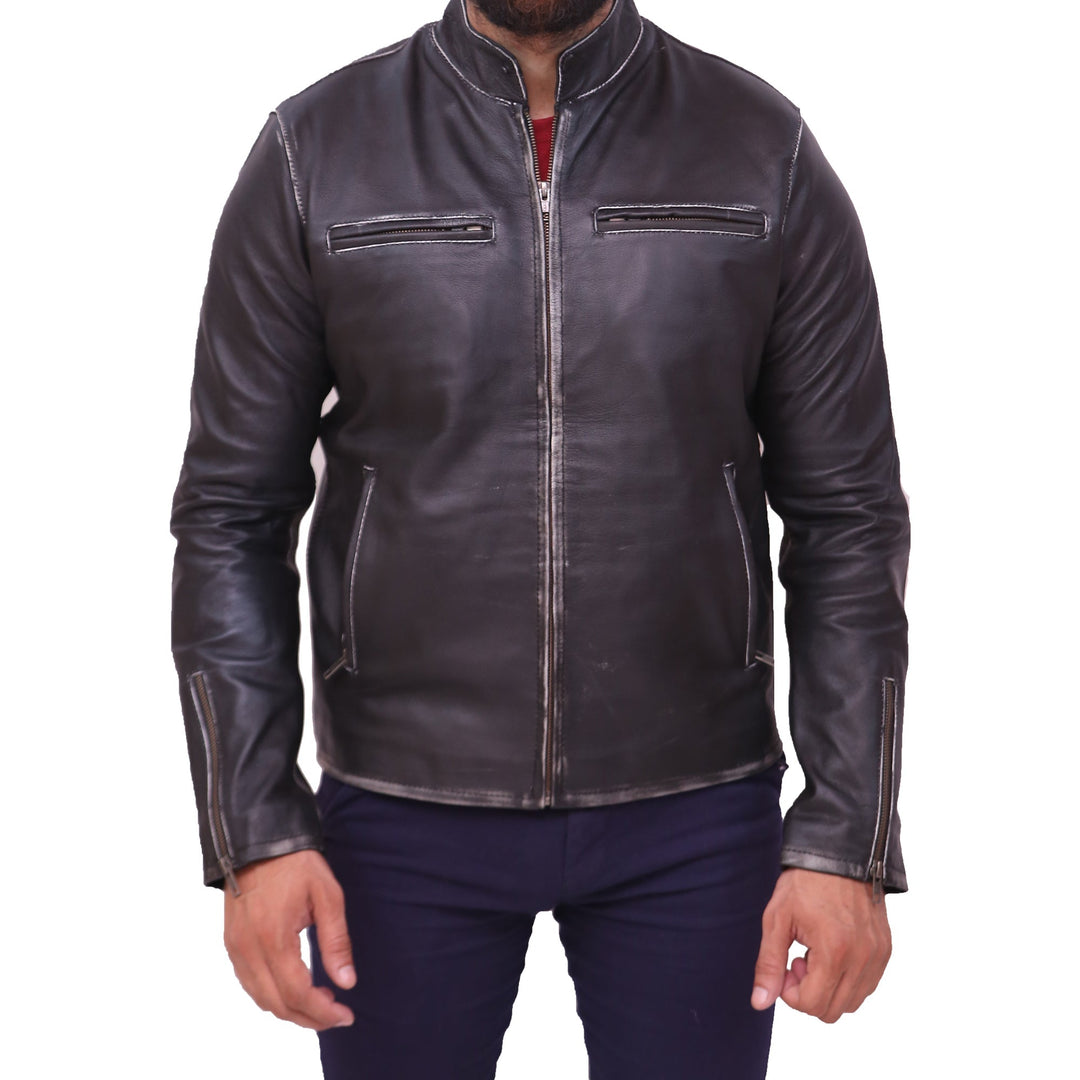 Men's Fashion Stylish Slim Fit Genuine Lambskin Leather Jacket