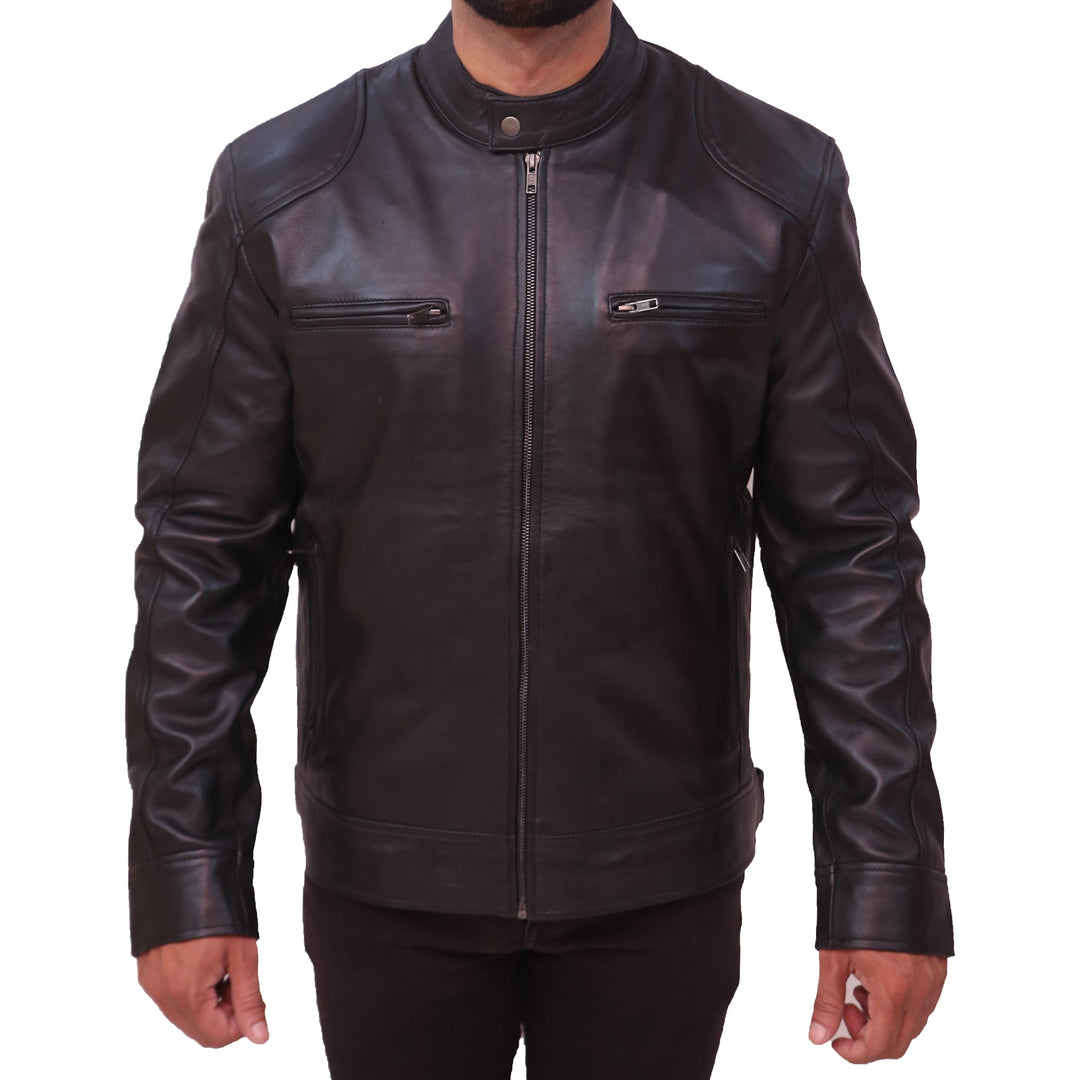Cafe Racer Men's Real Leather Jacket