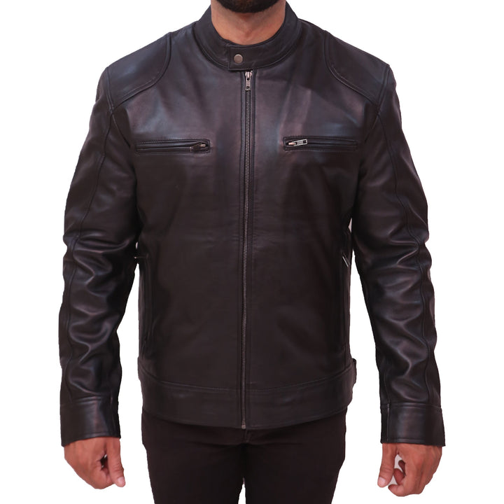 Cafe Racer Men's Real Leather Jacket