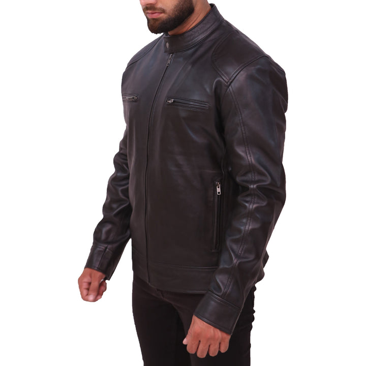 Cafe Racer Men's Real Leather Jacket