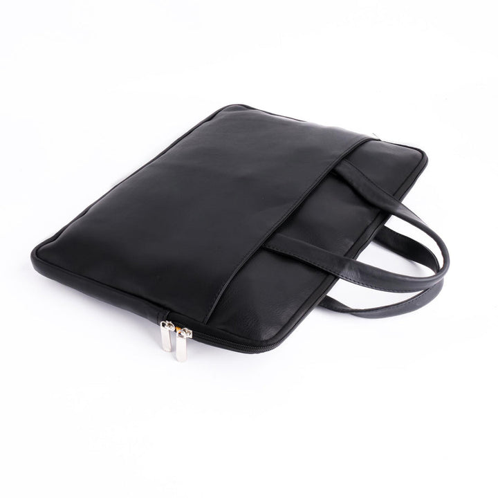 The Founder Ultra Slim Leather Laptop Bag-Black - Image 2