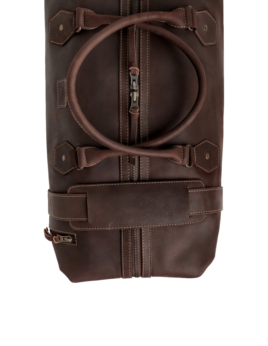 The Weekender Travel Leather Duffle Bag-Midnight Brown - Image 4
