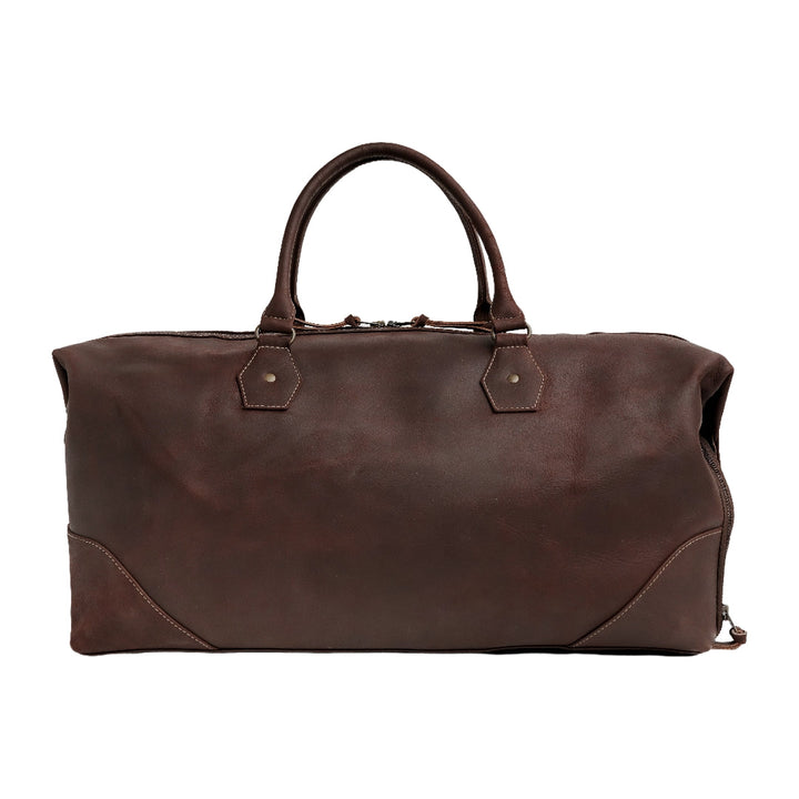 The Weekender Travel Leather Duffle Bag-Midnight Brown - Image 19