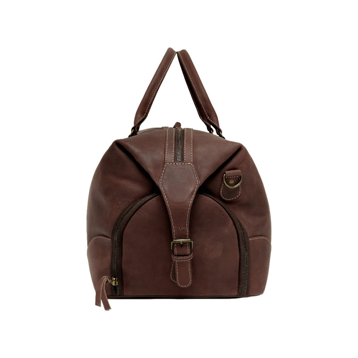 The Weekender Travel Leather Duffle Bag-Tan Brown - Image 11