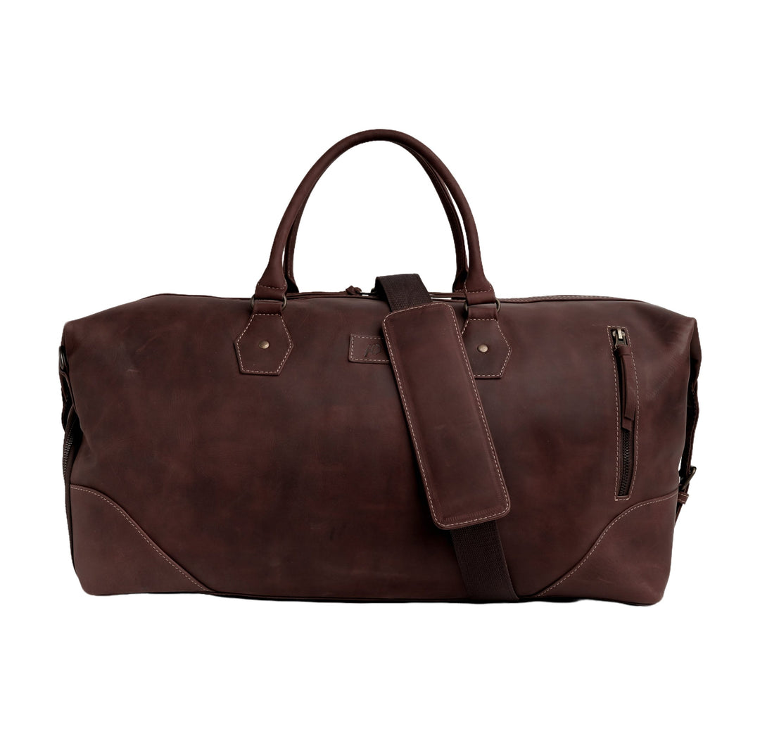 The Weekender Travel Leather Duffle Bag-Tan Brown - Image 14