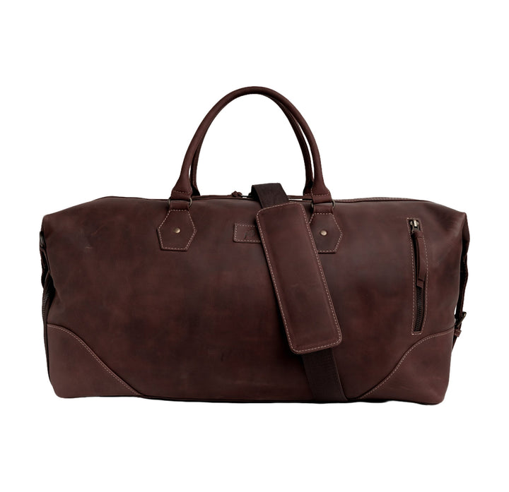The Weekender Travel Leather Duffle Bag-Tan Brown - Image 14