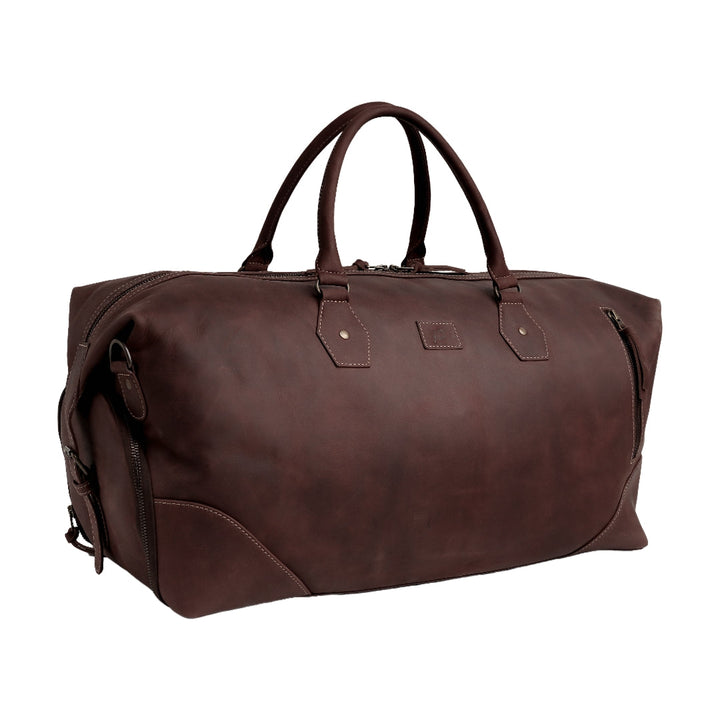 The Weekender Travel Leather Duffle Bag-Tan Brown - Image 20