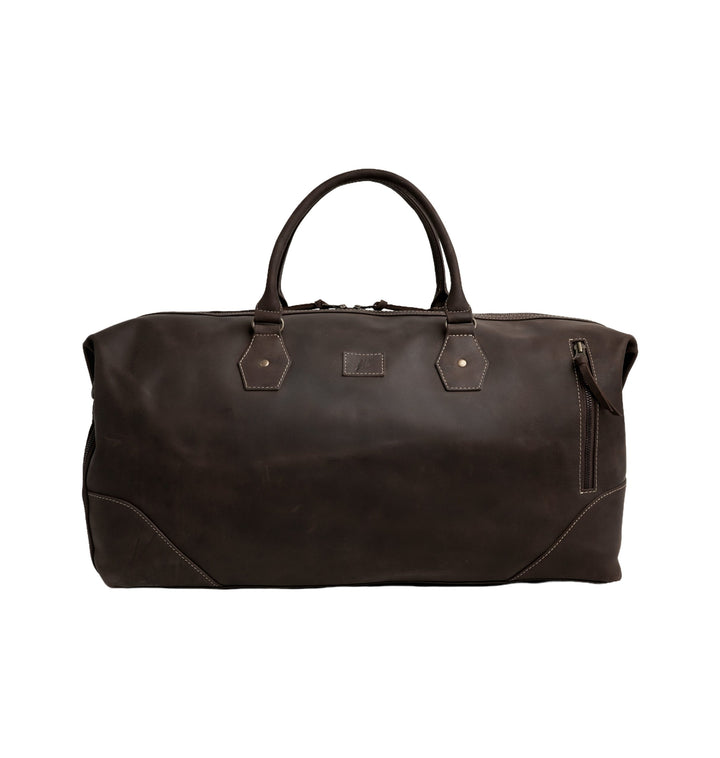 The Weekender Travel Leather Duffle Bag-Dark Brown - Image 1