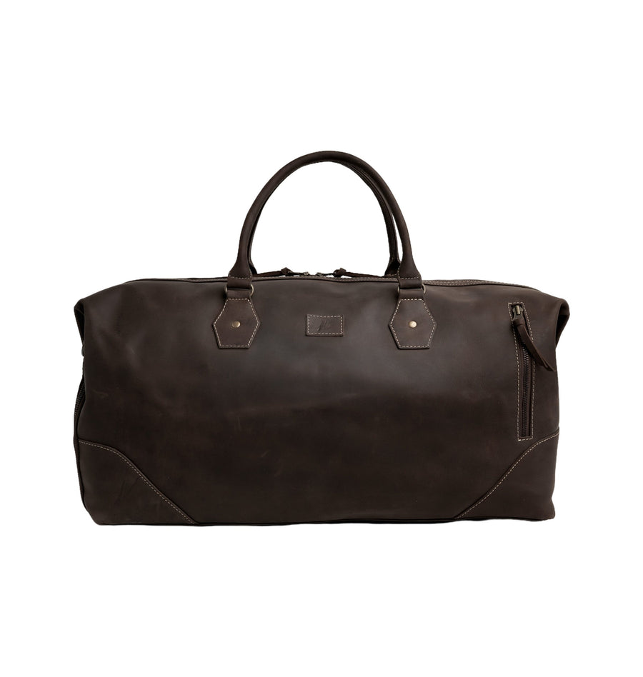 The Weekender Travel Leather Duffle Bag-Dark Brown - Image 1