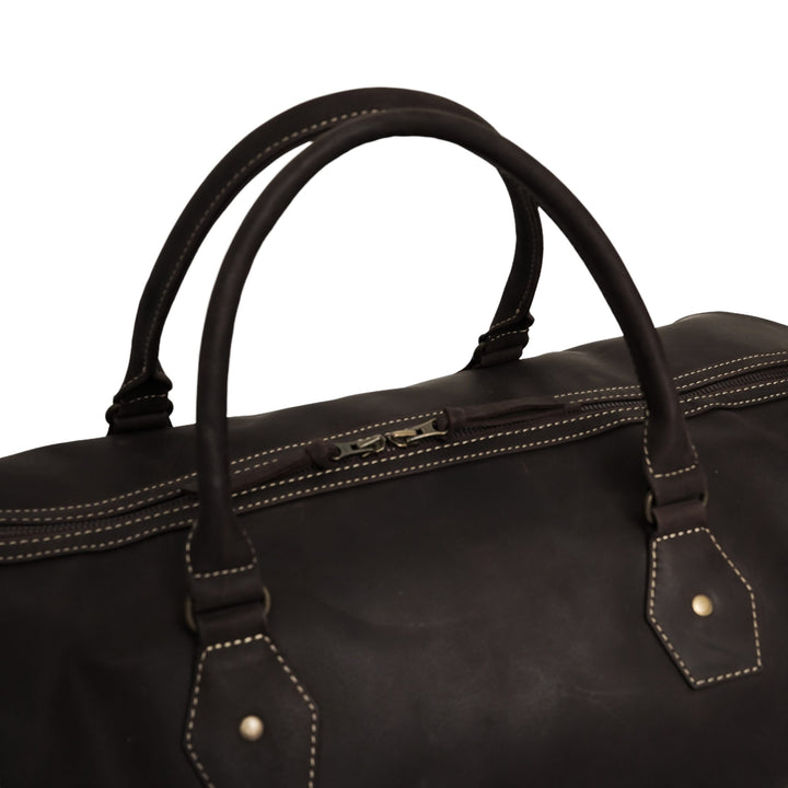 The Weekender Travel Leather Duffle Bag-Dark Brown - Image 5