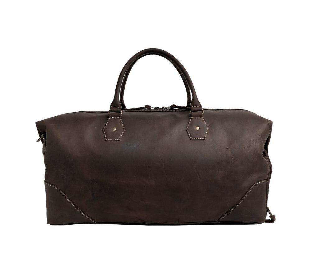 The Weekender Travel Leather Duffle Bag-Dark Brown - Image 2
