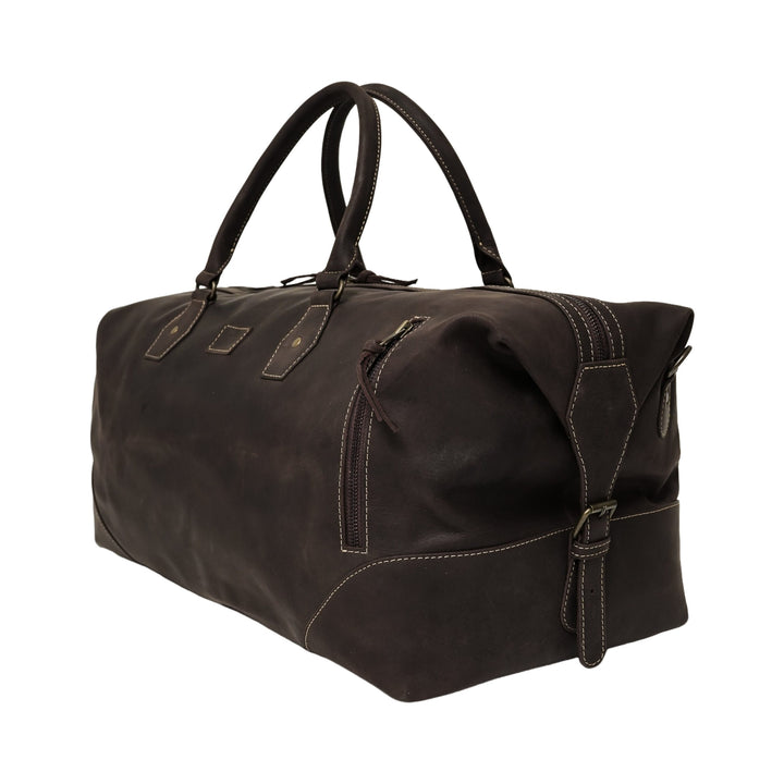 The Weekender Travel Leather Duffle Bag-Dark Brown - Image 9