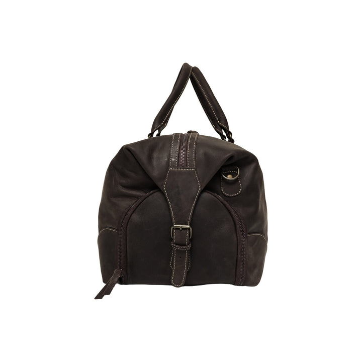 The Weekender Travel Leather Duffle Bag-Dark Brown - Image 11