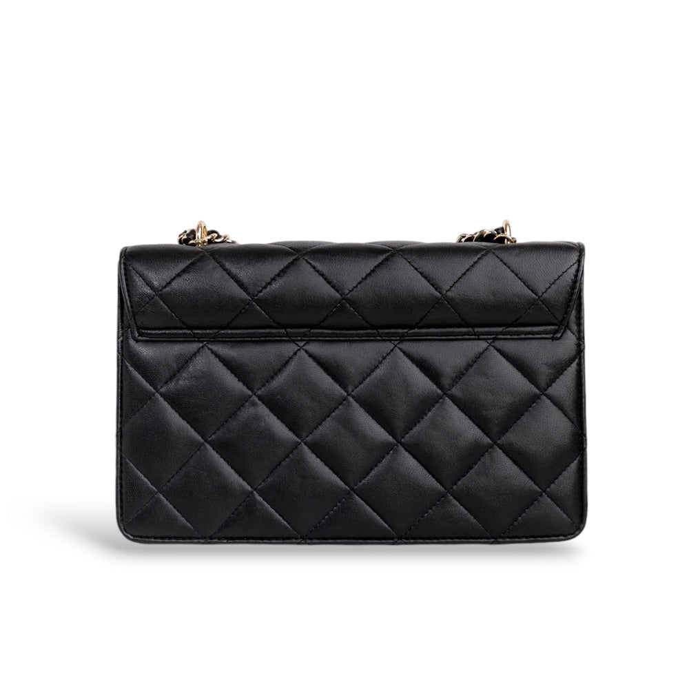 Flora Quilted Crossbody Leather Bag - Black - Image 2