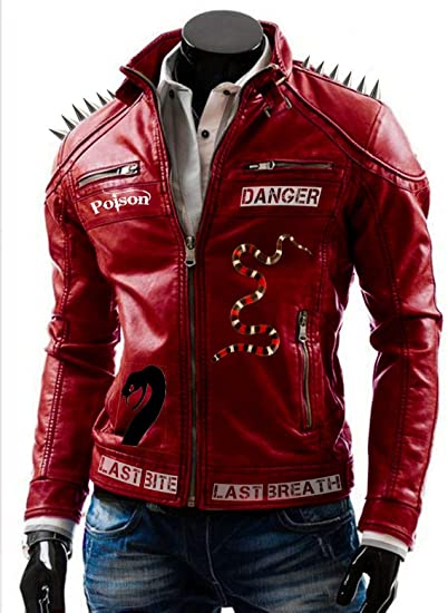 I Am Venomous Last Bite Snake Danger Studded Jacket