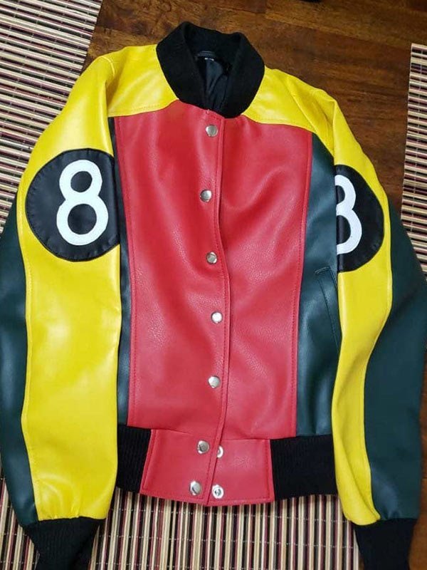 Women's 8 Ball Pool Leather Bomber Jacket