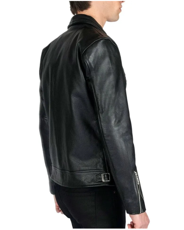 Black Rivet Leather Jacket side view