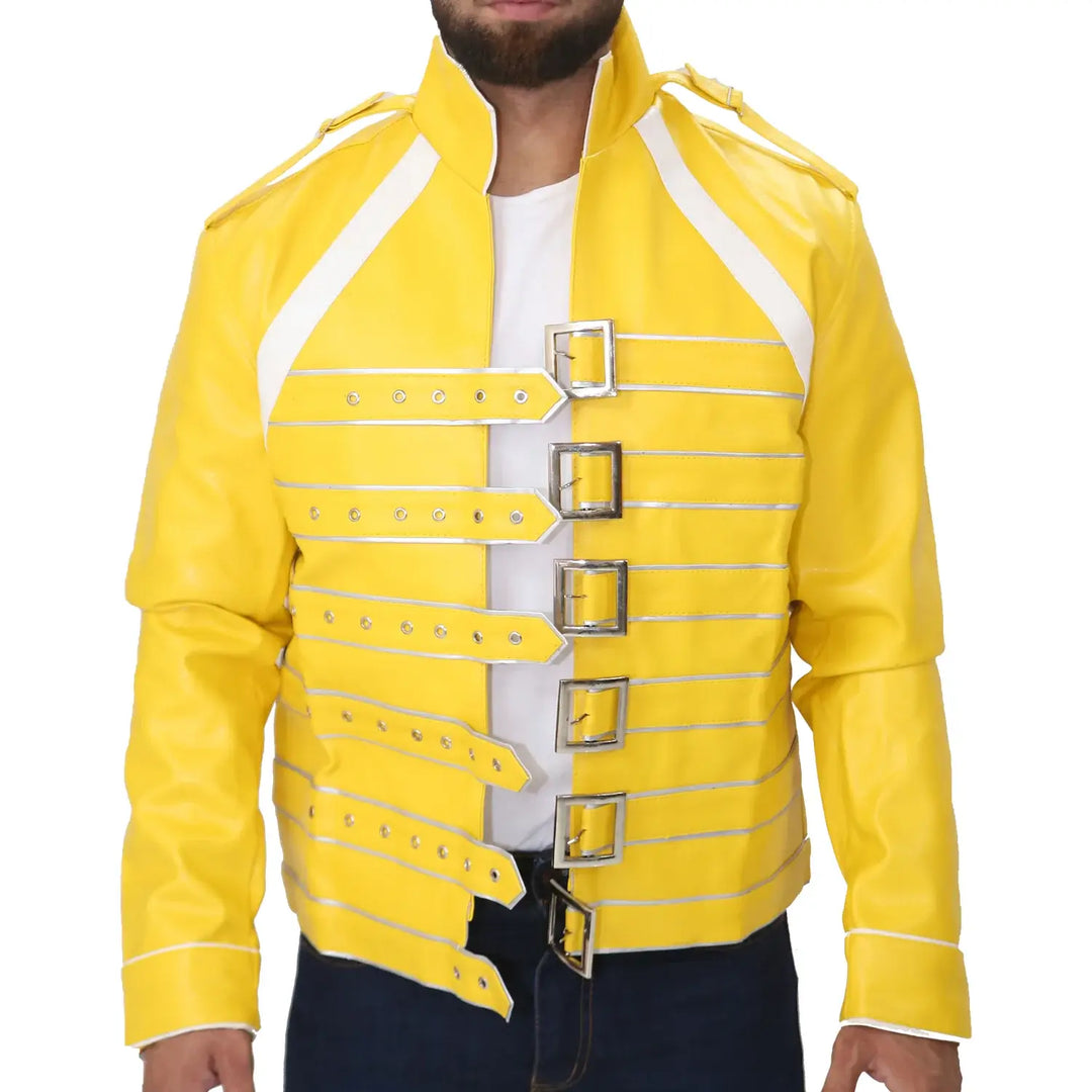 Freddie Mercury Yellow Leather Jacket