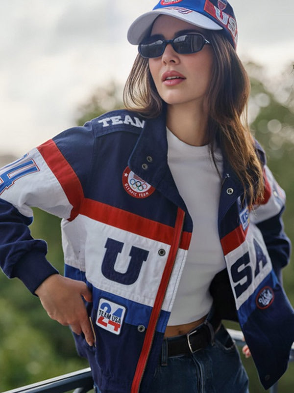 Kendall Jenner Paris Olympics Team USA Bomber Jacket