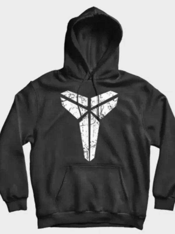 Front view of a black hoodie with 'Mamba' logo