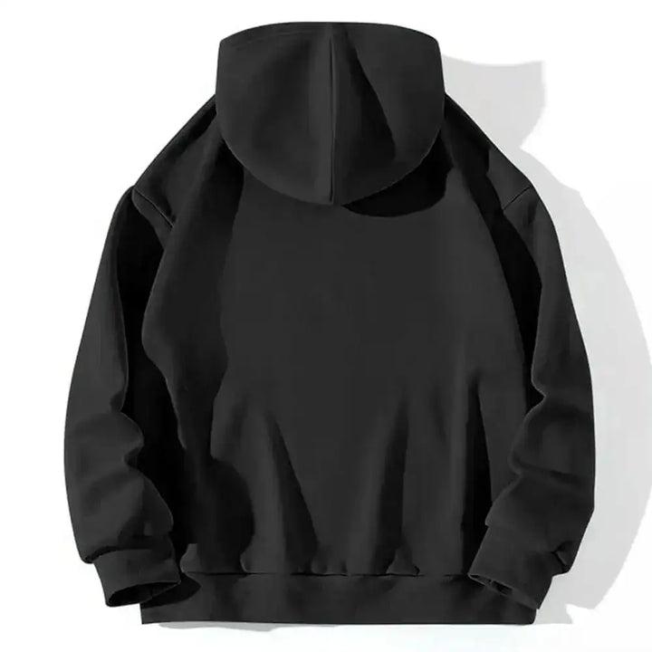 Back view of a Kozy Black Pullover Hoodie 