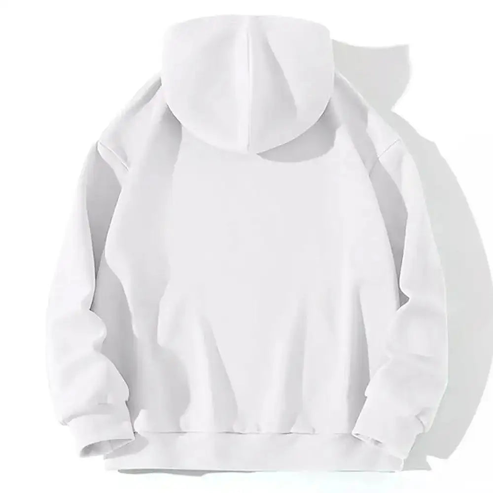  Back view of a Kozy White Hoodie 