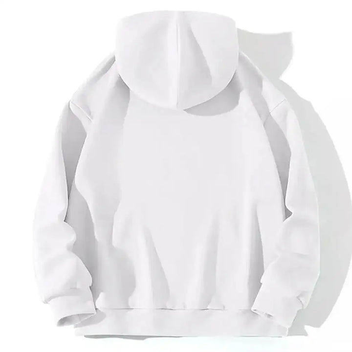  Back view of a Kozy White Hoodie 