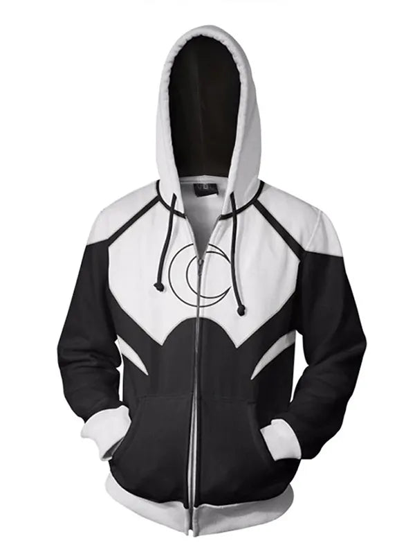 Front view of Marvel Moon Knight Zipper Hoodie
