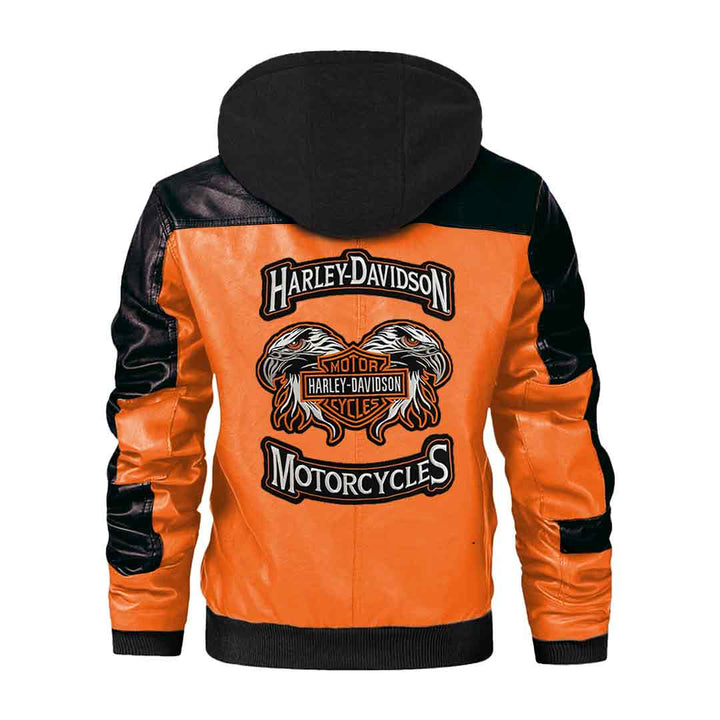 Harley Davidson Orange Hooded Jacket
