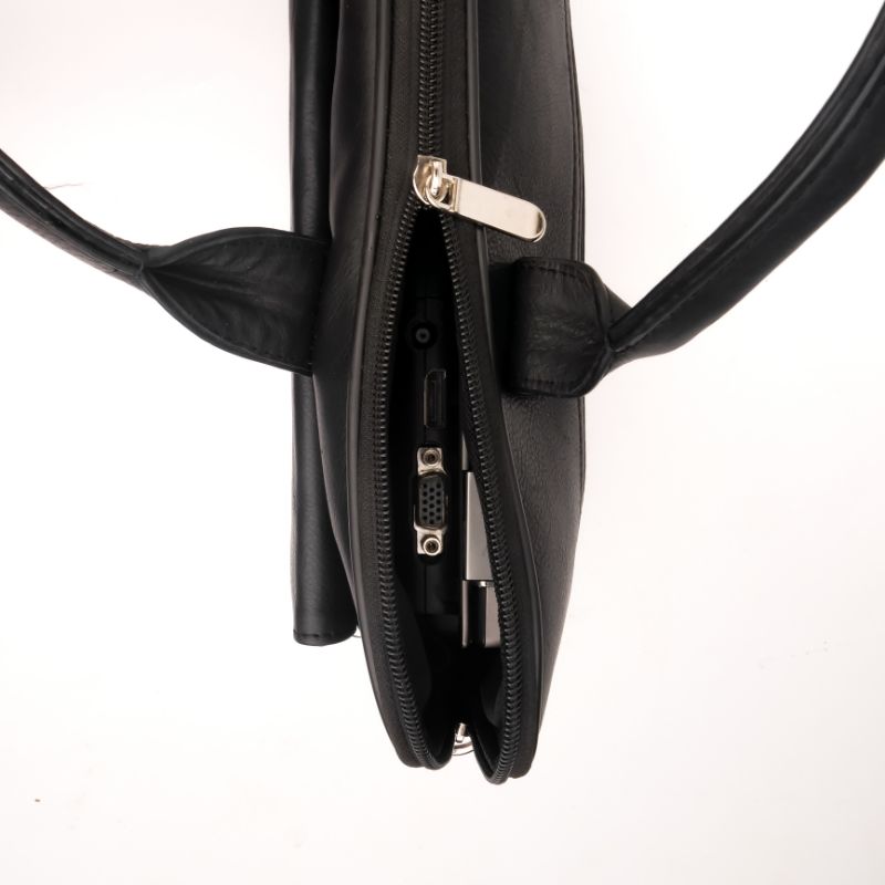 Parker Slim Leather Laptop Bag-Black - Image 5