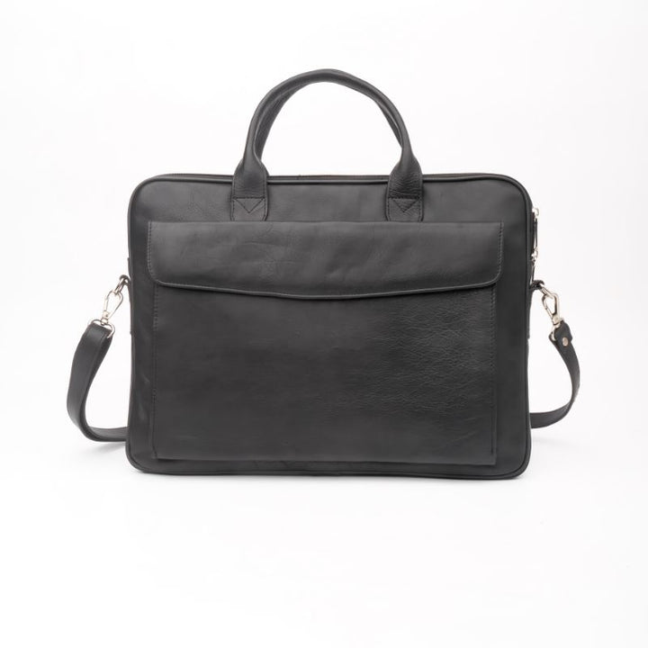 Parker Slim Leather Laptop Bag-Black - Image 6