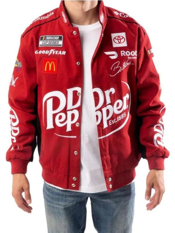 Red Cotton Dr. Pepper Racing Jacket, front