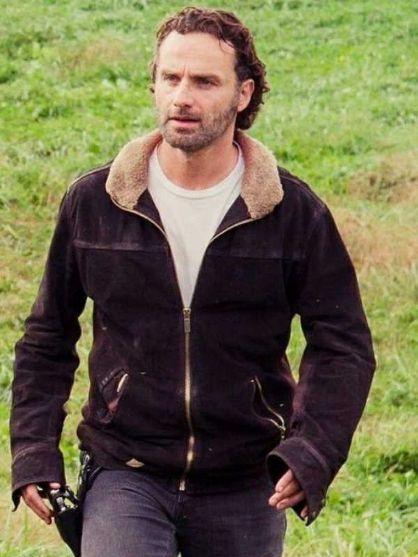 actor Rick grimes with his iconic suede jacket 
