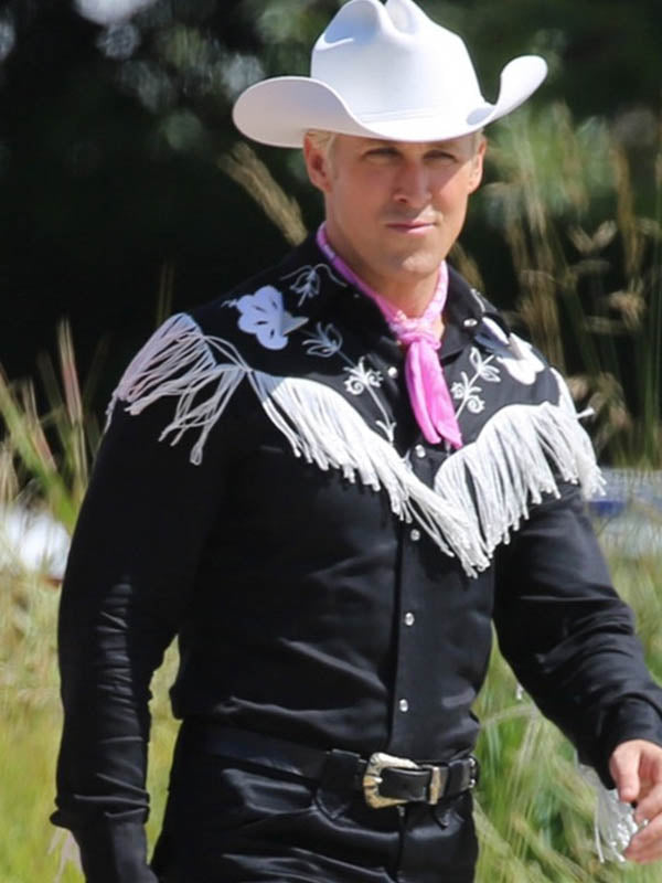 Barbie 2023 Ryan Gosling Black Fringe Shirt