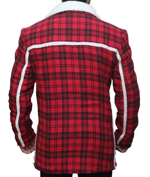 Back View of Ryan Reynolds Deadpool Flannel Jacket