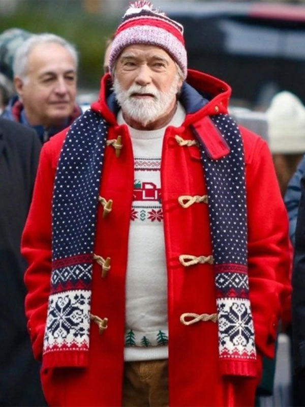 The Man with the Bag Arnold Schwarzenegger Red Coat