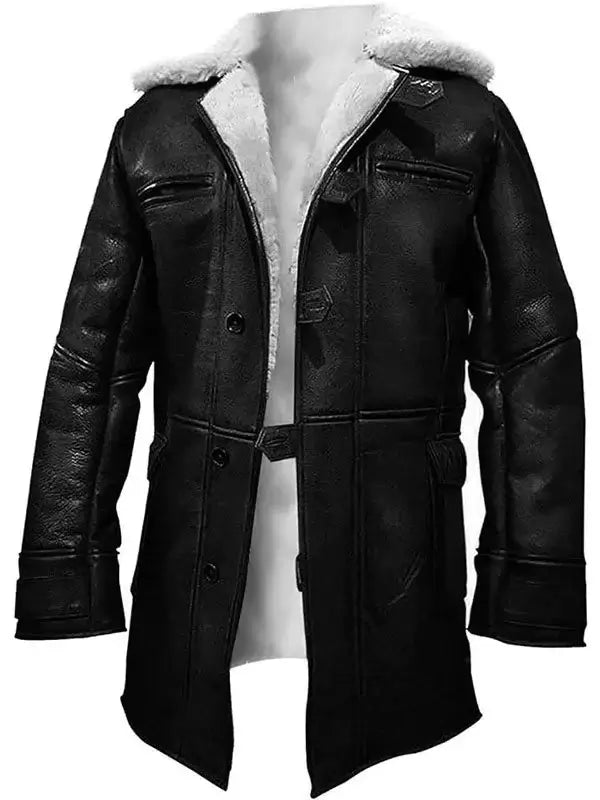 bane coat jacket in black color front side