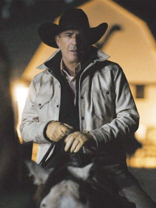 Yellowstone S05 John Dutton Cream White Cotton Jacket