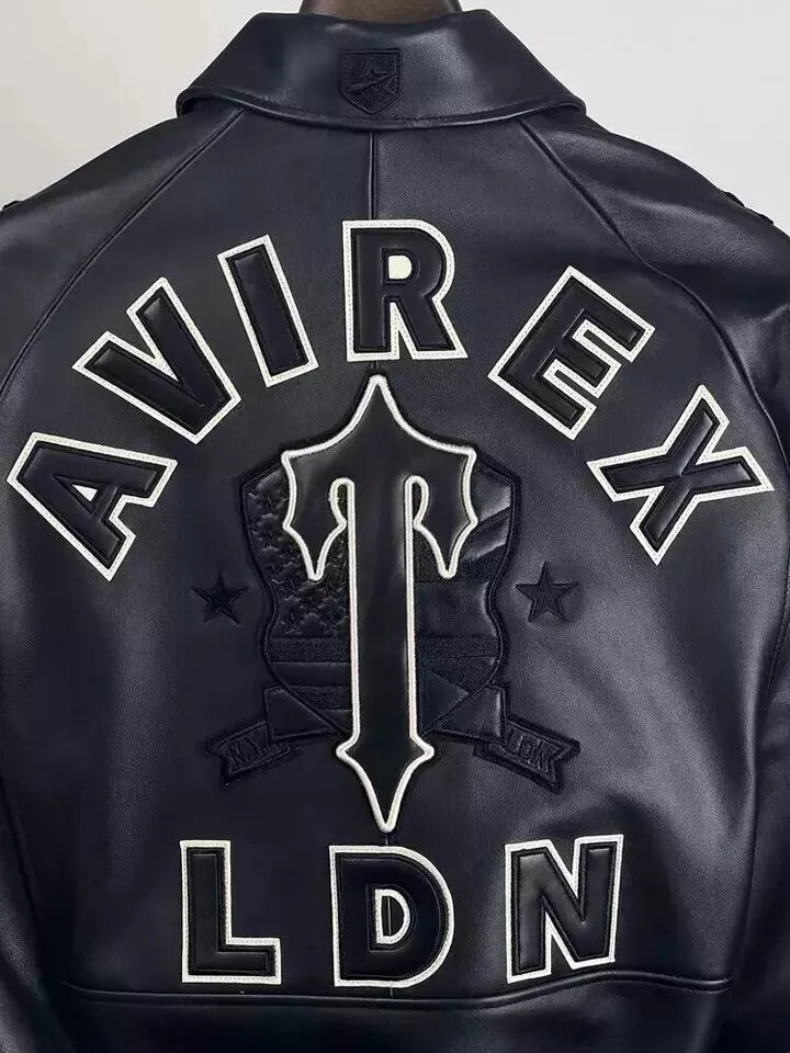 Trapster x Avired LDN Black Leather Jacket