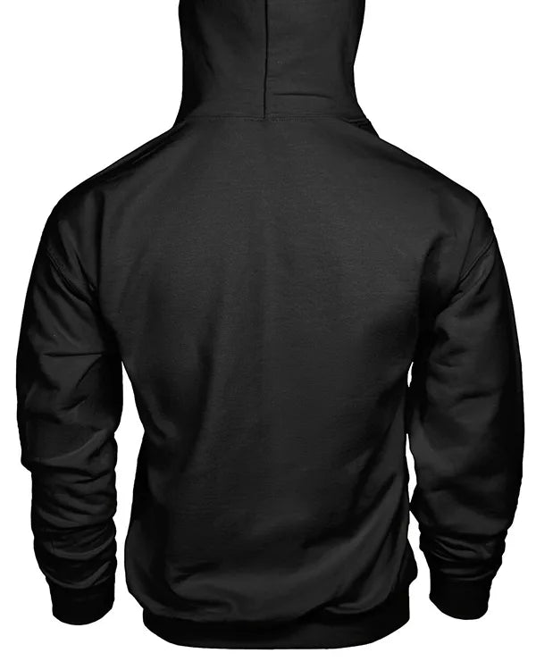 Back view  of 49ERS FOOTBALL black pullover hoodie