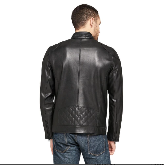 Men's Biker Leather Black Jacket