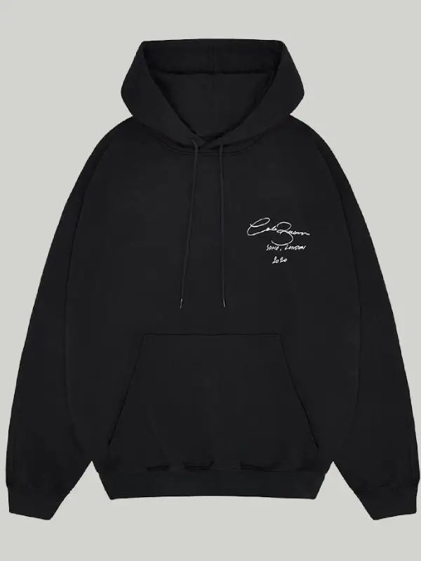 Front view of cole buxton black hoodie