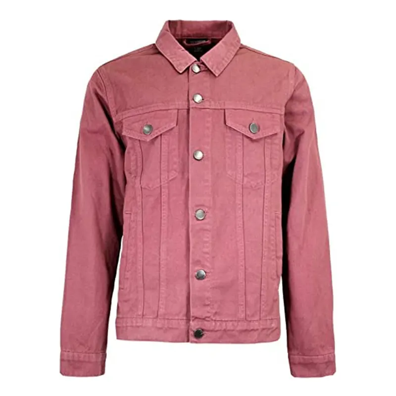 Pink Denim Jacket for Mens Outfits