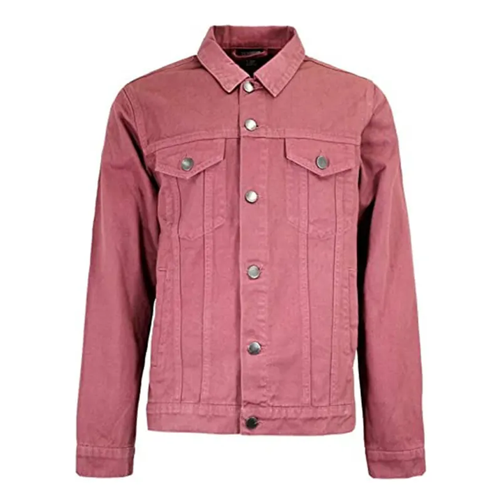 Pink Denim Jacket for Mens Outfits