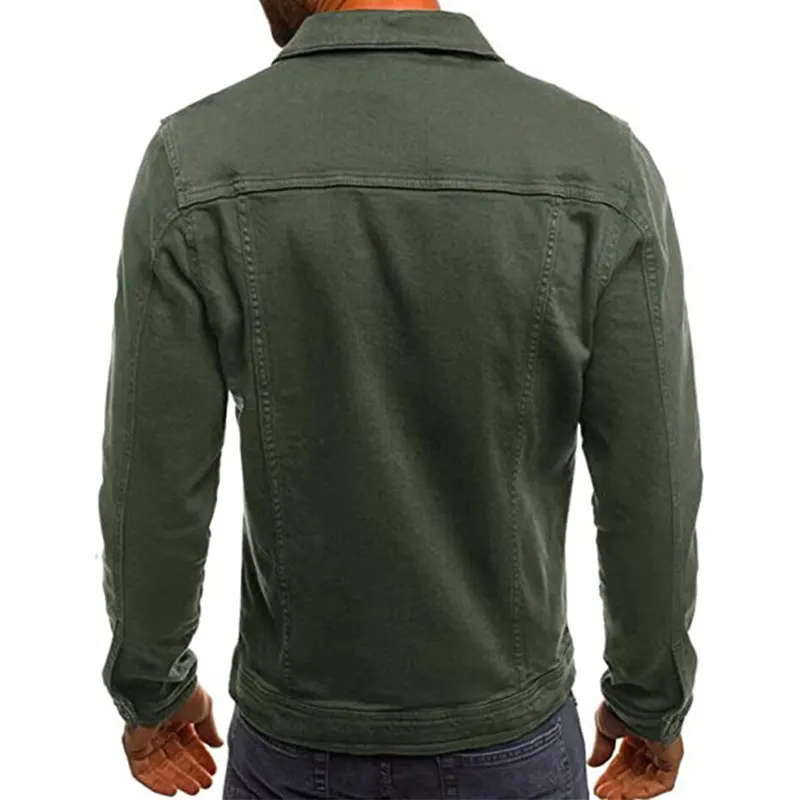 Mens Green Denim Jean Jacket