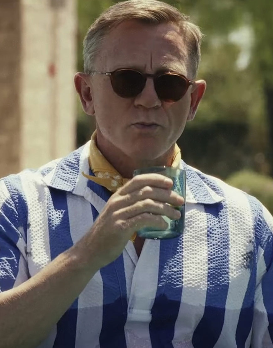 Glass Onion A Knives Out Mystery Daniel Craig Stripe Shirt