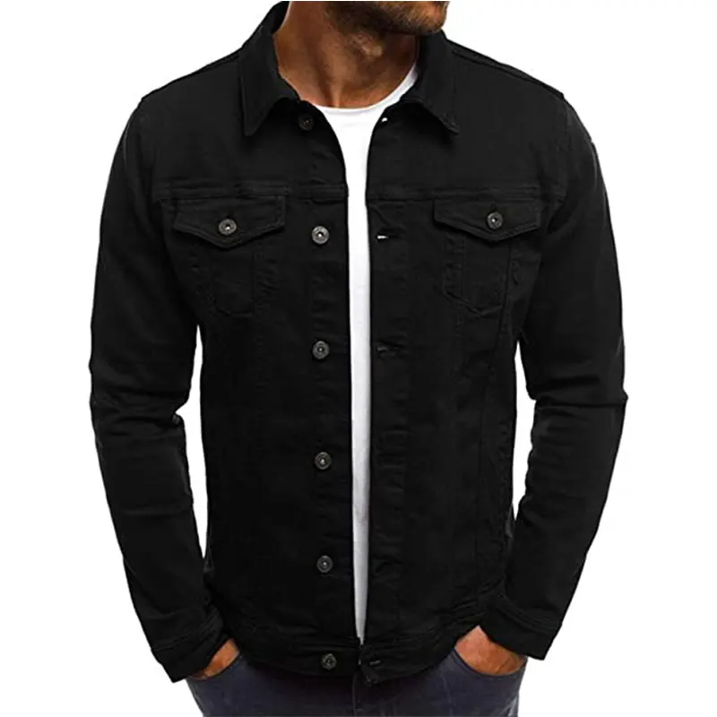Mens Black Denim Jean Jacket
