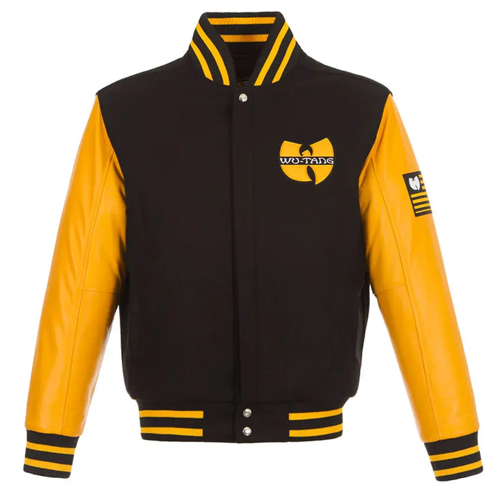 Shop Classic Black and Yellow WU Tang Letterman Jacket